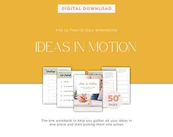 Printable Workbook, Ideas In Motion, Digital Product, Print, Ideas, Organization, Business ideas, Workbook, Printable, Digital Workbook