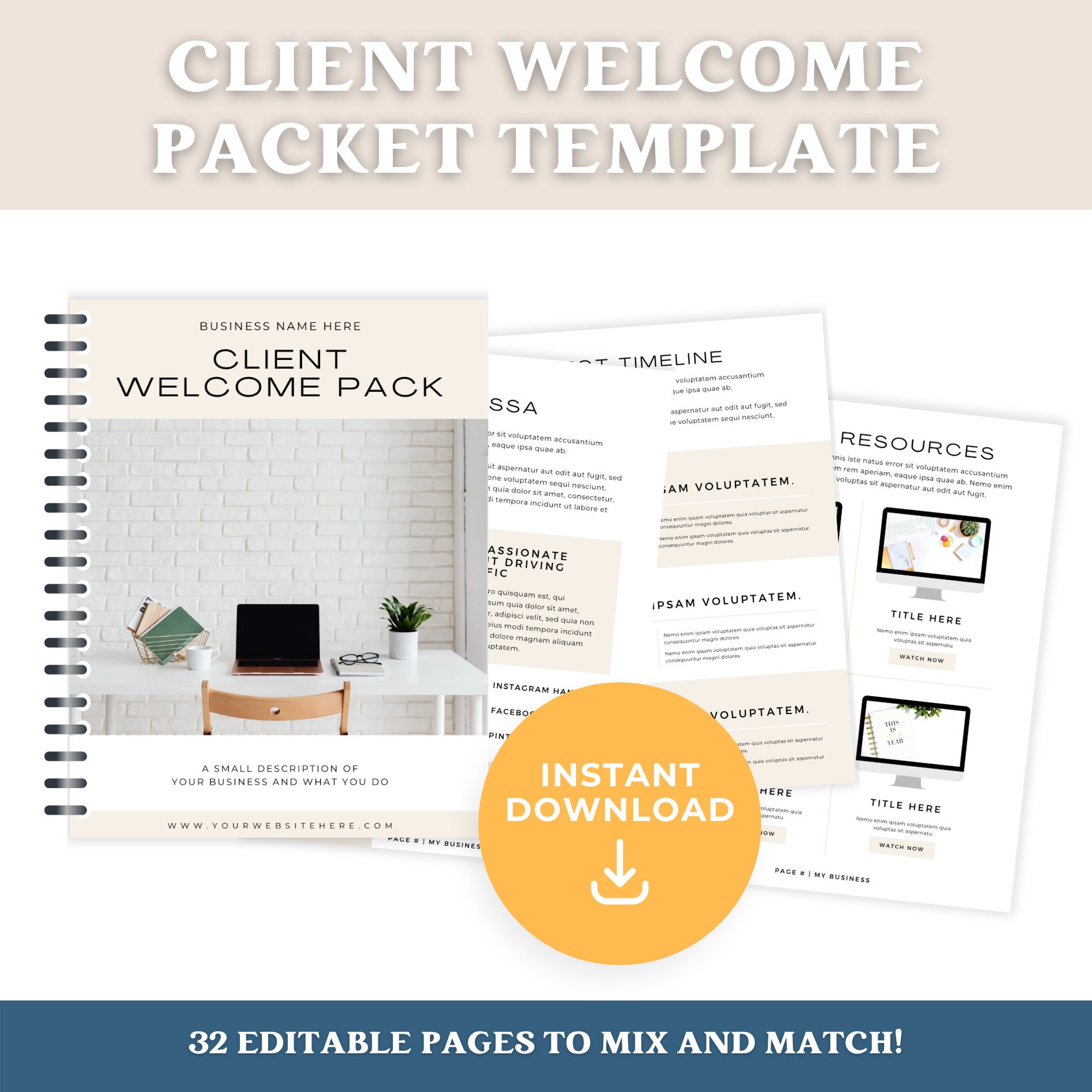 Virtual Assistant Bundle Editable Canva Template - Etsy