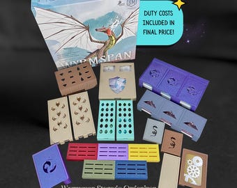 Wyrmspan and Wyrmspan Academy Compatible  Board Game Storage Organizer, insert for sleeved and unsleeved cards