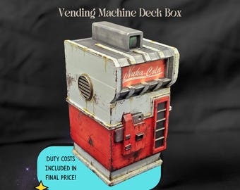 Nuka Cola, Vending Machine Deck Box – 3D Printing, MTG Commander Vault, Fallout Inspired card holder with Dice Storage