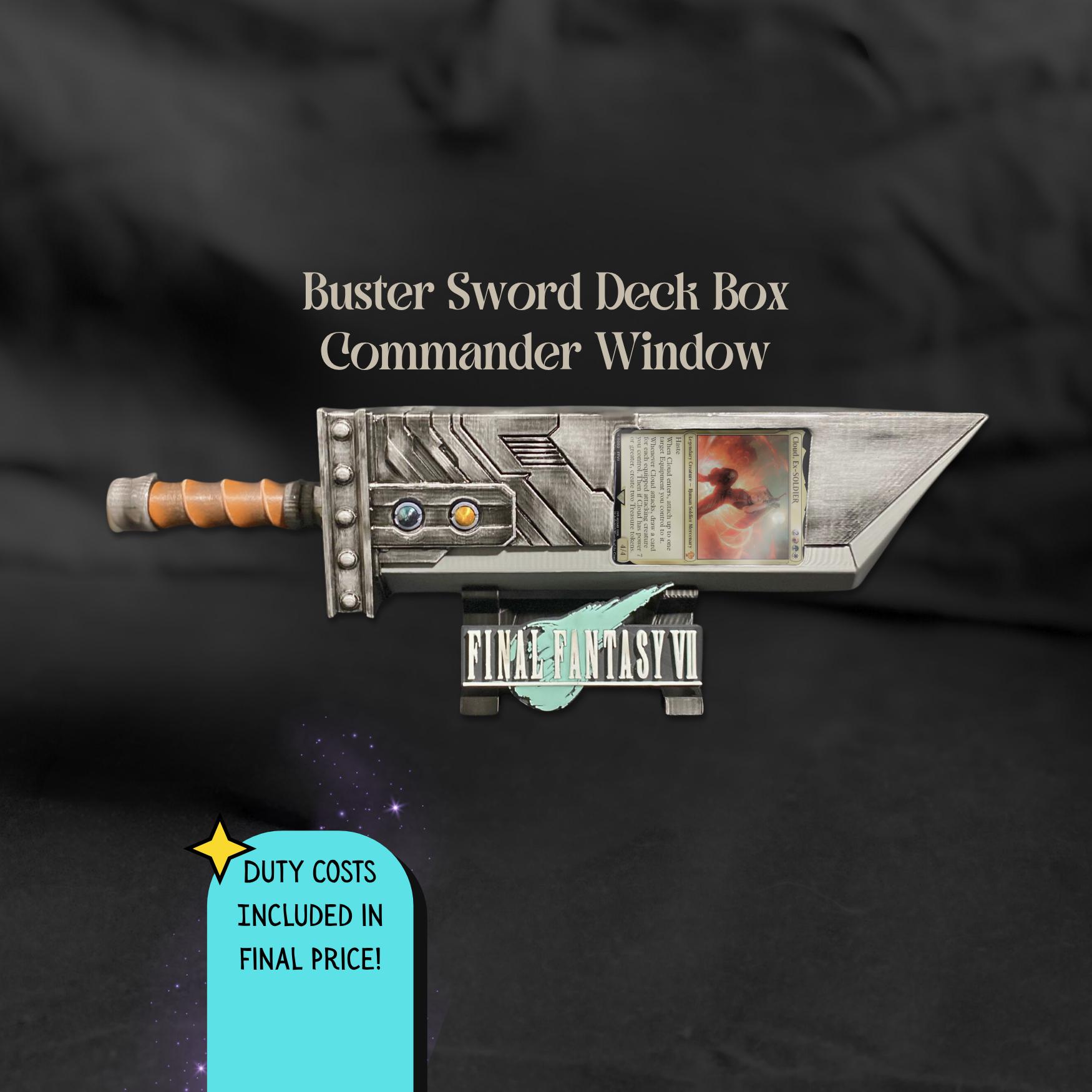 Buster Sword Deck Box: Final Fantasy Inspired MTG Commander Storage ...