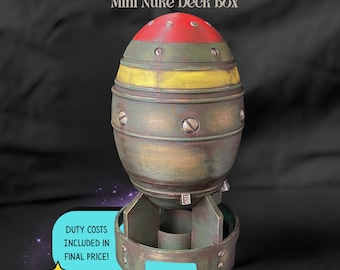Mini Nuke Deck Box – MTG Commander Vault, Fallout Inspired card holder with Dice Storage