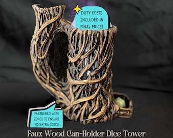 Faux Wood Mug Dice Tower: 3D Printed Can Koozie