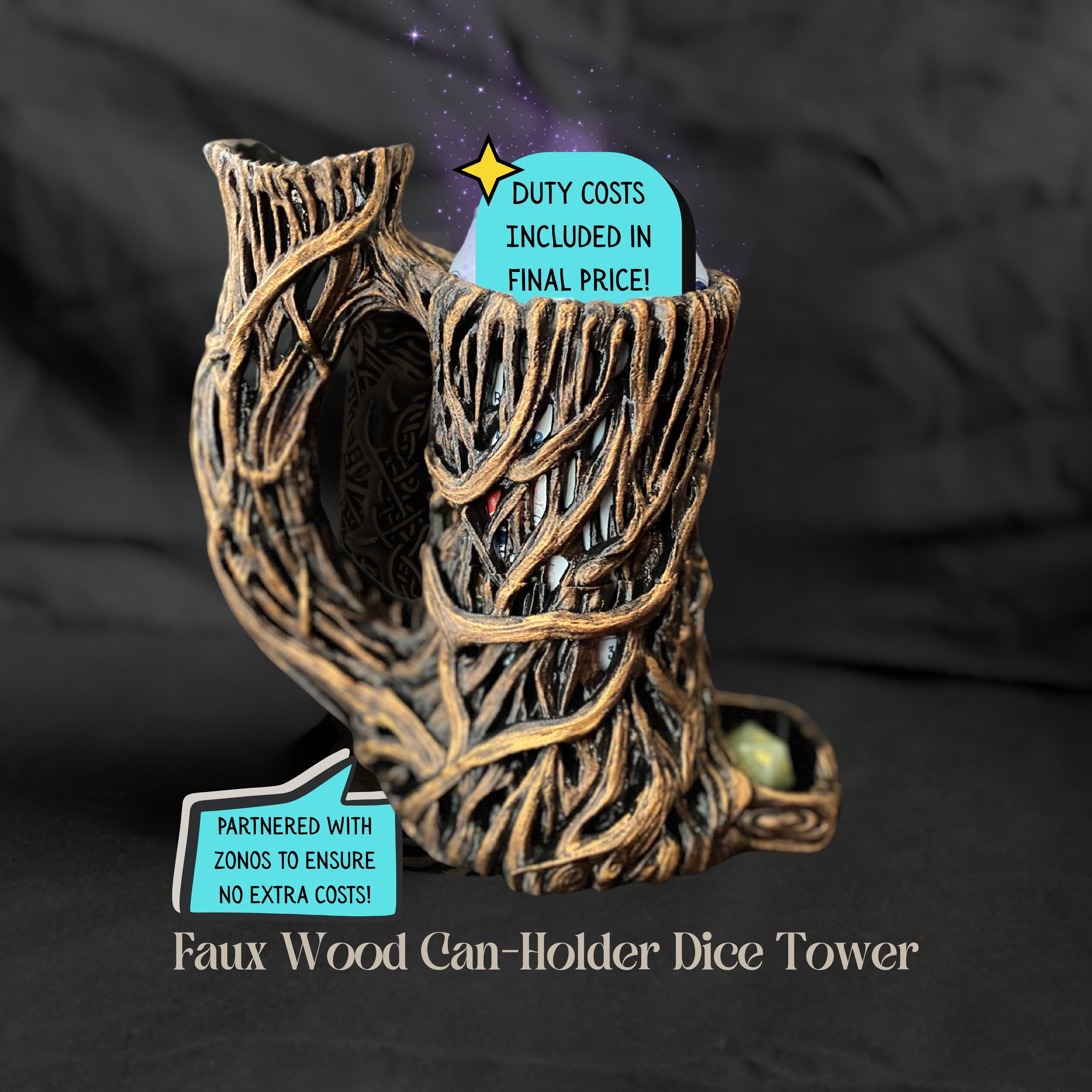 Faux Wood Mug Dice Tower: 3D Printed Can Koozie - Etsy