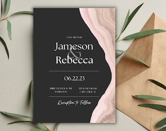 Modern Wedding Invitation, Wedding Invitation Template, Instant Download Wedding Invite, Minimalist Wedding Invite, Canva Wedding Template