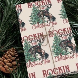 Western Cowboy Christmas Wrapping Paper Cute Xmas Wrapping Paper Western Gift Wrap Cowboy Wrapping Paper For Kids Christmas Gift Wrap