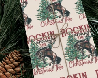 Western Cowboy Weihnachtsgeschenkpapier Niedliches Weihnachtsgeschenkpapier Western Geschenkverpackung Cowboy-Geschenkpapier für Kinder Weihnachtsgeschenkverpackung