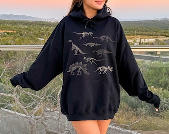 Dinosaur Hoodie Sweatshirt, Dinosaur Sweater, Vulture Culture, Skeleton Hoodie, Skeleton Sweatshirt Adult Dinosaur Shirt Dark Academia Shirt
