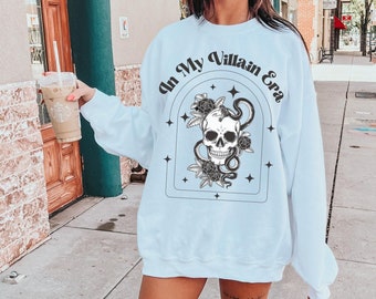Sudadera bookish, en mi era de villano camisa de romance oscuro, regalo bookish, suéter de enemigos a los amantes, camisa amante de los libros, sudadera Smut Booktok