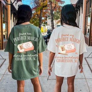 Abbinamento perfetto Camicie Made in Heaven trovate Camicia da addio al nubilato con abbinamento perfetto Merchandising di addio al nubilato di lusso Libri di fiammiferi personalizzati per addio al nubilato di Las Vegas