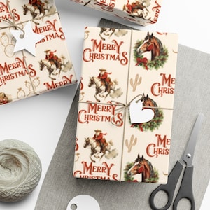 Western Cowboy Christmas Wrapping Paper Cute Xmas Wrapping Paper Western Gift Wrap Cowboy Wrapping Paper For Kids Christmas Gift Wrap
