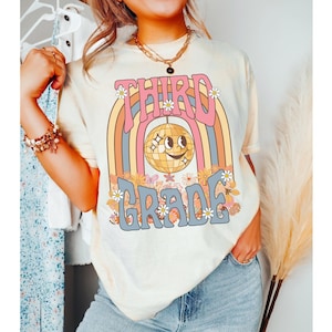 Comfort Colors Retro Third Grade Teacher Shirt 3rd Grade Teacher Crewneck Dream Team Shirts Teacher Clothes Hello Third Grade Shirt