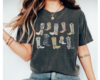Cowgirl Stiefel Shirt, Country Konzert T-Shirt, Western Grafik T-Shirt für Frauen, Übergroßes Grafik T-Shirt, süße Country Shirts, Cowgirl Shirt, Western