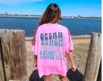 Ocean Beach Shirt Surf Shirt Siesta Beach Shirt Trendy Oversized Shirt Tumblr Tshirt Coconut Girl Clothes Words On Back Sunset Tee