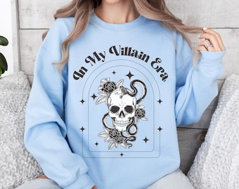 Sudadera bookish, en mi era de villano camisa de romance oscuro, regalo bookish, suéter de enemigos a los amantes, camisa amante de los libros, sudadera Smut Booktok