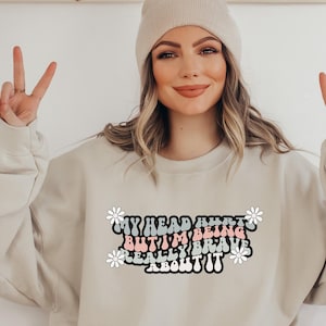 My Head Hurts But I&#39;m Being Really Brave About It, Chronic Illness, Chronic Pain Sweatshirt, Preppy Clothes, Fibromyalgia, Spoonie