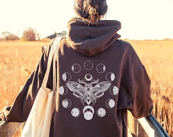 Moth Hoodie, Death Head Moth, Alt Clothing, Mushroom Hoodie