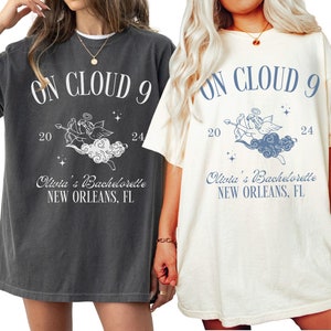 On Cloud Nine Bachelorette Scottsdale EVJF Chemises EVJF personnalisées Couleurs confort Charleston Bachelorette NOLA Bachelorette