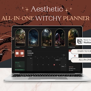 Aesthetic Witchy Planner Notion Template 2024, Dark Academia Notion Template Student, Notion Household Budget Template, Notion Life Planner