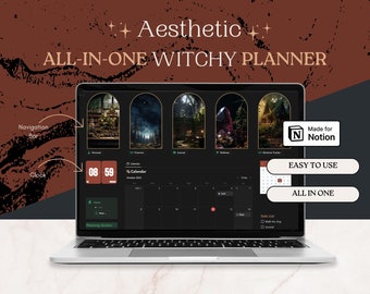 Aesthetic Witchy Planner Notion Template 2026, Dark Academia Notion Template Student, Notion Household Budget Template, Notion Life Planner