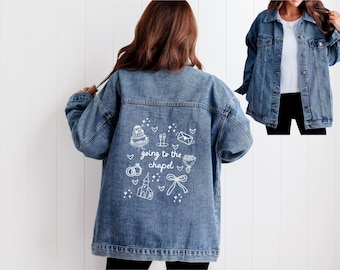 Chaqueta vaquera para novia, chaqueta vaquera para novia, chaqueta para futura esposa, chaqueta vaquera personalizada, chaqueta vaquera para boda, regalo de boda para novia, regalo de boda único.