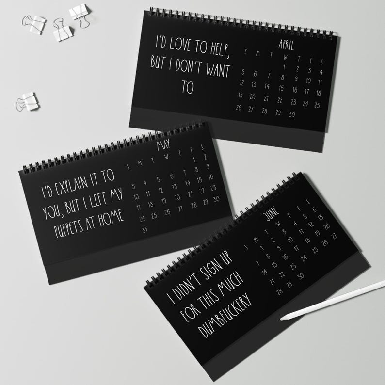 Desktop Calendar, 2026 Funny Office Humor Life Hacks, White Elephant Gag Gift, Coworkers Employees Best Friend Gift, Sarcastic Desk Decor image 6