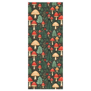 Rouleau de papier cadeau champignons de Noël, papier cadeau original, papier cadeau bohème mignon, papier cadeau cottagecore, papier cadeau forêt image 2