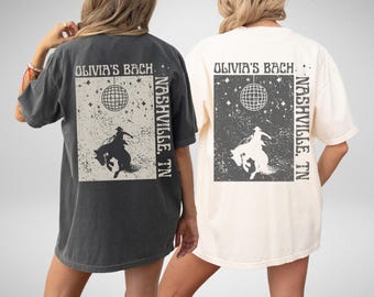 Anpassade t-shirts för möhippa med sista rodeomotiv, möhippa med Nashvillemotiv, lyxiga cowgirl-t-shirts för småbarn, disco-western-möhippa