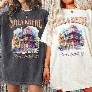 Custom NOLA Bachelorette Shirts, New Orleans Bachelorette Party Shirts, Nola Bride, Nola Krewe, Mardi Gras Bachelorette Lesbian Bachelorette