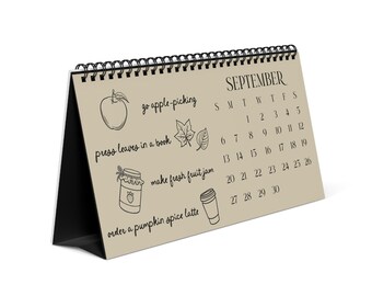Calendario A Spirale Bucket List 2026 – Planner Mensile Con Illustrazioni Motivazionali, 23x30 Cm, Per Obiettivi E Gratitudine