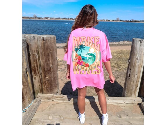 Ocean Beach Shirt Surf Shirt Siesta Beach Shirt Trendy Oversized Shirt Tumblr Tshirt Coconut Girl Clothes VSCO Words on Back Sunset Tee Etsy