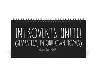 Funny Introvert Desktop Calendar, 2026 Funny Office Humor, White Elephant Gag Gift Coworkers Employees Best Friend Gift Sarcastic Desk Decor