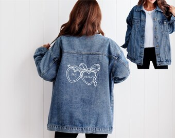 Chaqueta vaquera para novia, chaqueta vaquera para novia, chaqueta para futura esposa, chaqueta vaquera personalizada, chaqueta vaquera para boda, regalo de boda para novia, regalo de boda único.