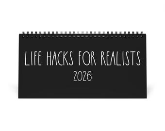 Desktop Calendar, 2026 Funny Office Humor Life Hacks, White Elephant Gag Gift, Coworkers Employees Best Friend Gift, Sarcastic Desk Decor