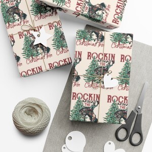 Western Cowboy Christmas Wrapping Paper Cute Xmas Wrapping Paper Western Gift Wrap Cowboy Wrapping Paper For Kids Christmas Gift Wrap image 3