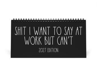 Desktop Calendar, 2027 Funny Office Humor Life Hacks, White Elephant Gag Gift, Coworkers Employees Best Friend Gift, Sarcastic Desk Decor