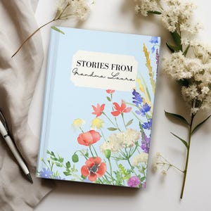 Mormors dagbok, inbunden blommig dagbok, personlig present, familjeminnen, bokskrivande dagbok, minnessak för berättande, damdagbok