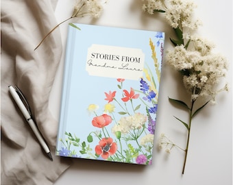 Grandma's Journal, Floral Hardcover Journal, Personalized Gift Family Memories Book Writing Journal Keepsake for Storytelling Ladies Journal