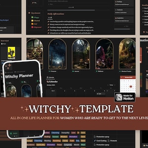 Aesthetic Witchy Planner Notion Template 2024, Dark Academia Notion Template Student, Notion Household Budget Template, Notion Life Planner
