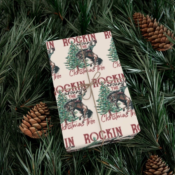 Western Cowboy Christmas Wrapping Paper Cute Xmas Wrapping Paper Western Gift Wrap Cowboy Wrapping Paper For Kids Christmas Gift Wrap