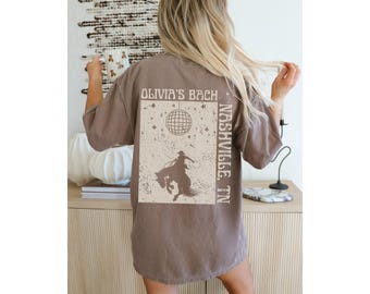Anpassade t-shirts för möhippa med sista rodeomotiv, möhippa med Nashvillemotiv, lyxiga cowgirl-t-shirts för småbarn, disco-western-möhippa