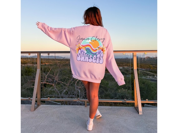 Forever Chasing Sunsets Sweatshirt Sunset Hoodie Beachy Surf Sweatshirt Hoodie With Words On Back Hawaii Sweatshirt Coconut Girl Clothes