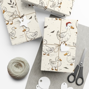 Carta da regalo natalizia Farm Duck Carta da regalo natalizia carina Confezione regalo occidentale Carta da regalo Cottagecore per bambini Confezione regalo natalizia