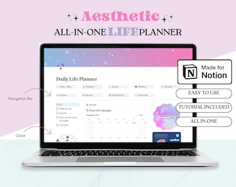 Ultimate Digital Daily Planner Notion Template 2023, Notion Template ADHD Aesthetic, Notion Household Template, Notion Budget Template