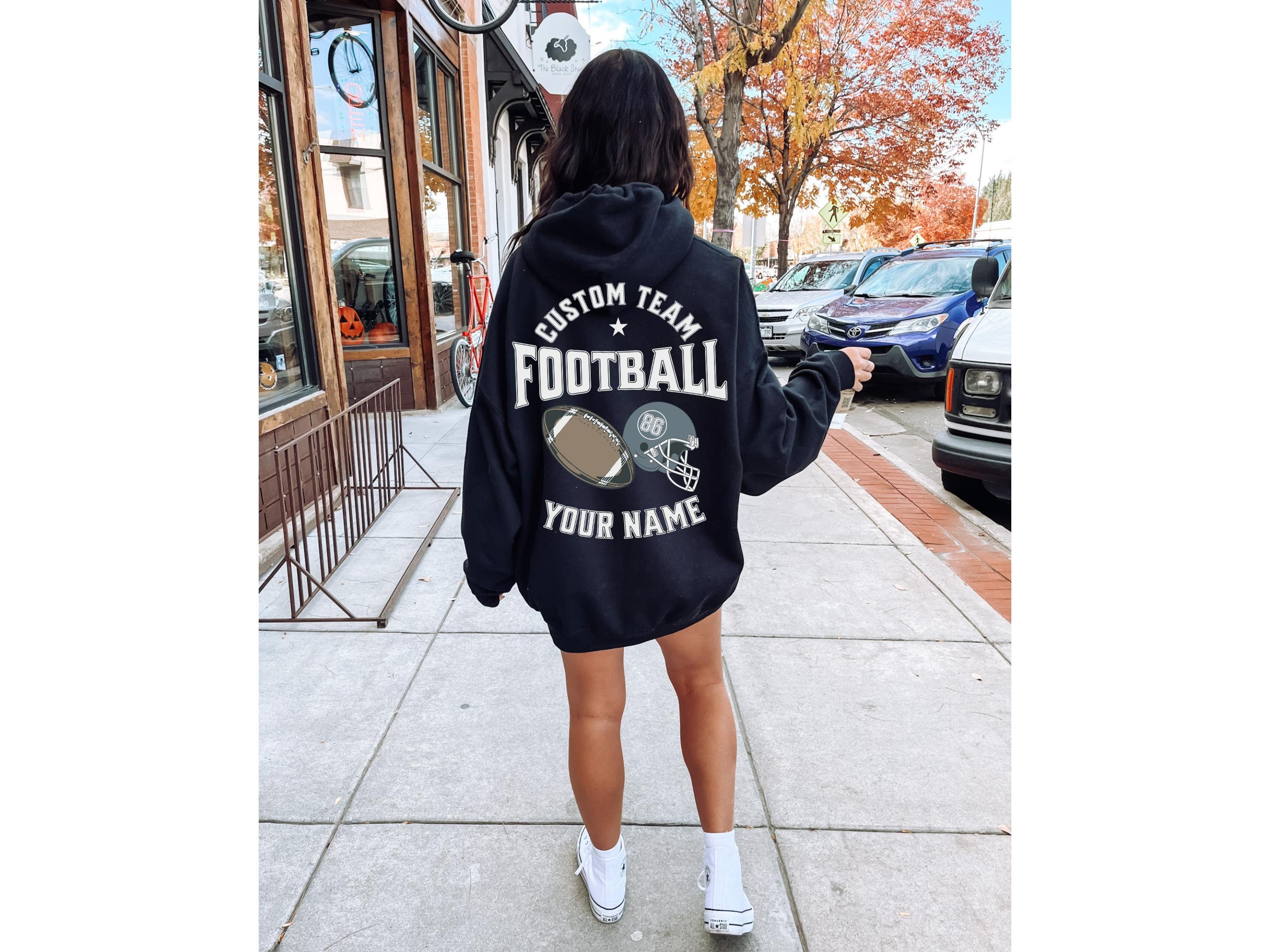 Sudaderas De Fútbol Para Mujer, Sudadera Para El Día Del Partido, Sudadera Con Capucha Gráfica De Rugby, Trajes De Otoño, Temporada De Fútbol Casual