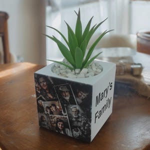 Aangepaste foto plantenbak, gepersonaliseerd cadeau, woondecoratie, aangepast portret op bloempot, handgemaakt cadeau, cadeau nieuw huis, 23 kleurpotopties