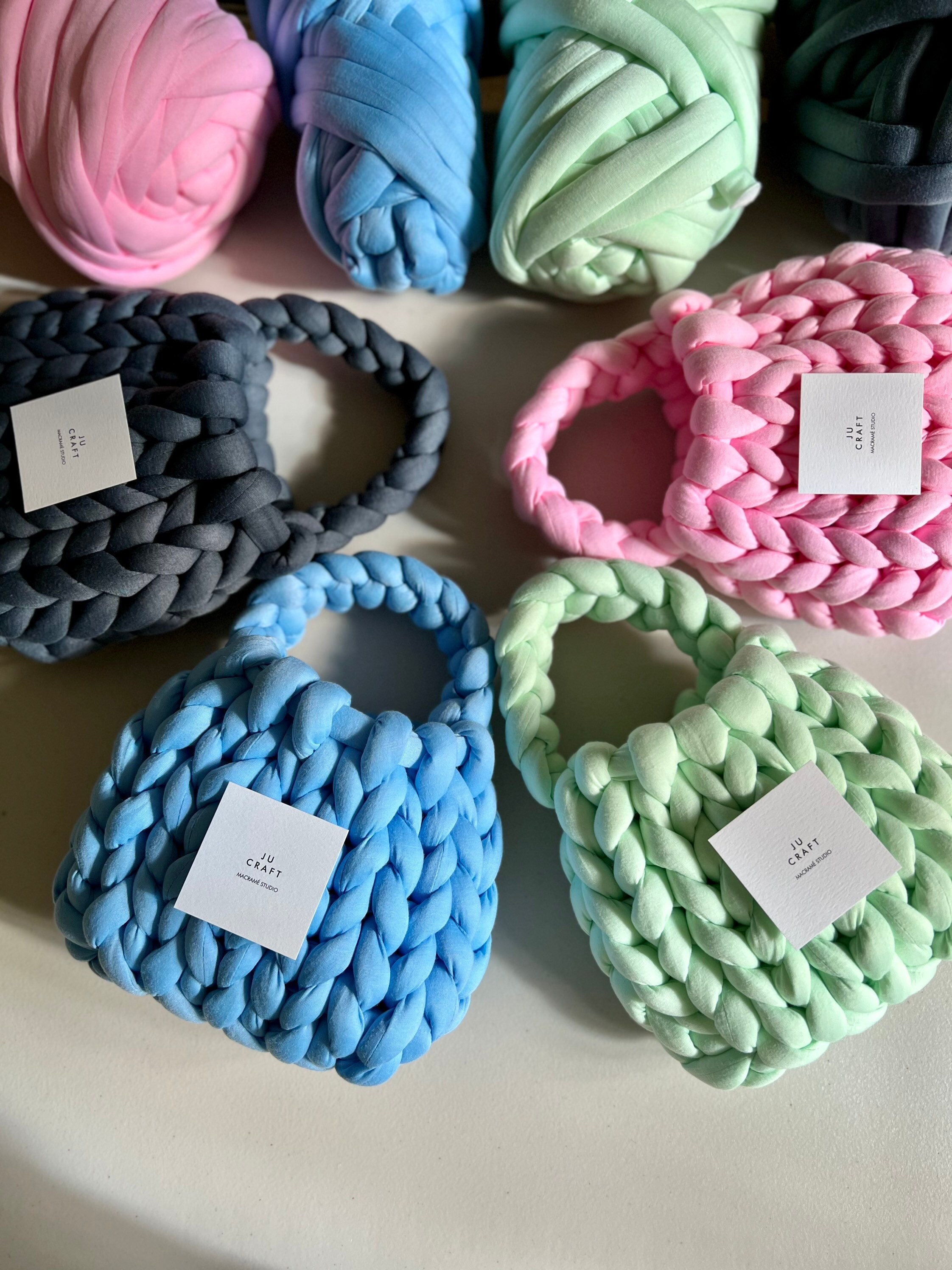 Chunky Knit Bag Giant Yarn Etsy