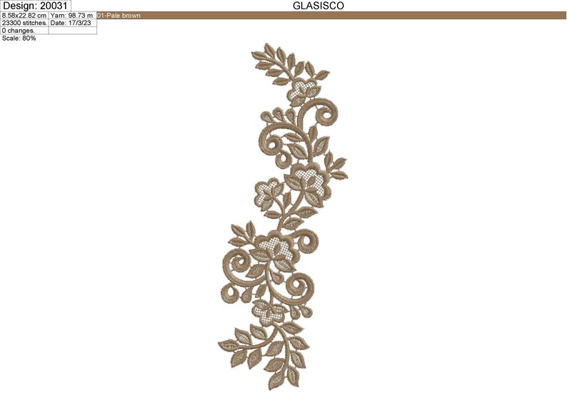 Lace Machine Embroidery Design 1 Size Etsy