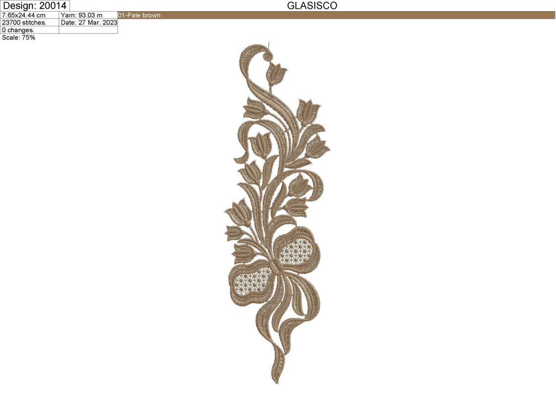 Lace Machine Embroidery Design 1 Size Etsy