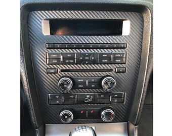 Radio Multimedia Infotainment Carbon Fiber Trim Overlay compatible with Ford Mustang 2010-2014
